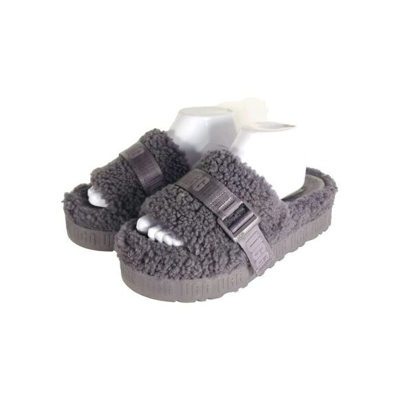 UGG Women's Fluffita US 8 Purple Sheepskin Platform Shearling Slide Slippers - Picture 1 of 16